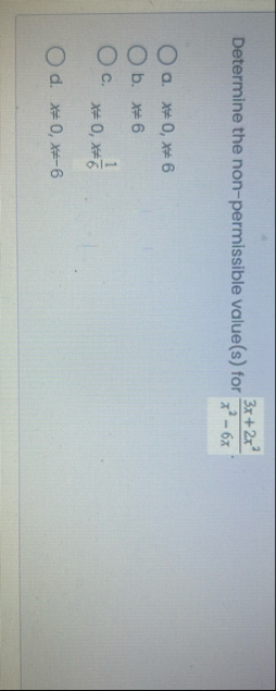 Determine the non - permissible value ( s ) for 3