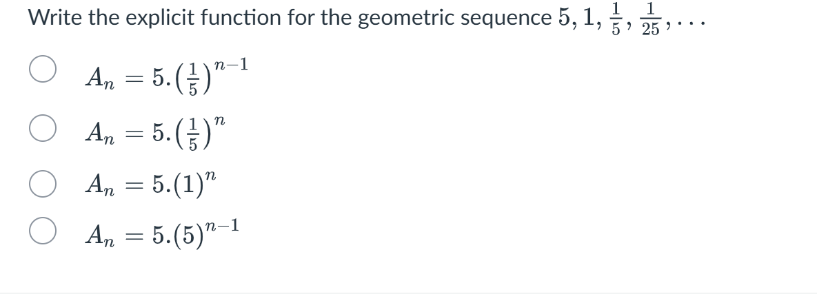 Write the explicit function for the geometric