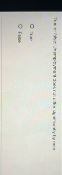 True or false: Unemployment does not differ