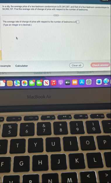 In a city, the average price of a two - bedroom