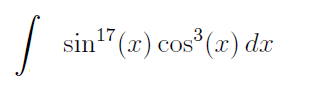 s i n 1 7 ( x ) c o s 3 ( x ) d x