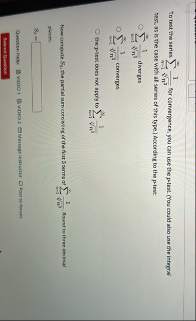 To test the series n = 1 1 n 3 4 for convergence,