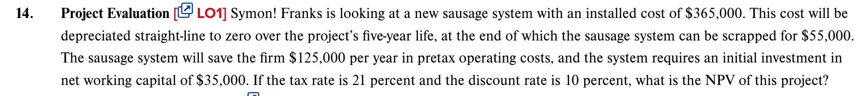 1 4 . Project Evaluation [ W LO 1 ] Symon! Franks