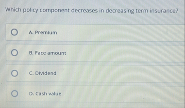 Which policy component decreases in decreasing
