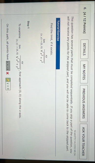 [ 4 / 1 2 Points ] SCalcET 9 1 4 . 2 . 0 3 2 . MI