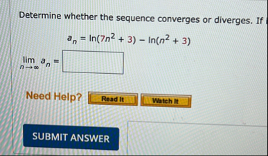 Determine whether the sequence converges or