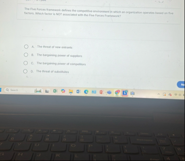 The Five Forces framework defines the competifie