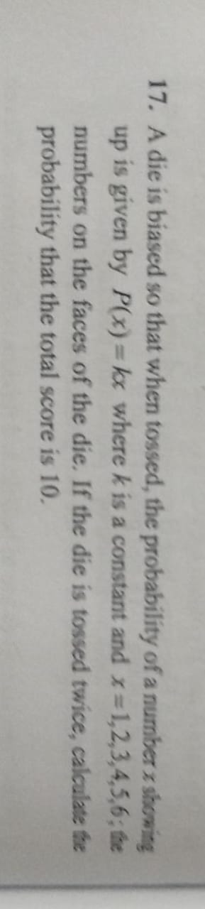 code class = "asciimath" > A die is biased so