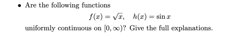 Are the following functions f ( x ) = x 2 , h ( x