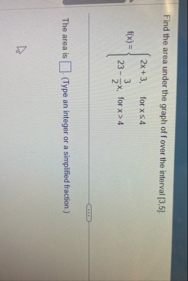 Find the area under the graph of f over the