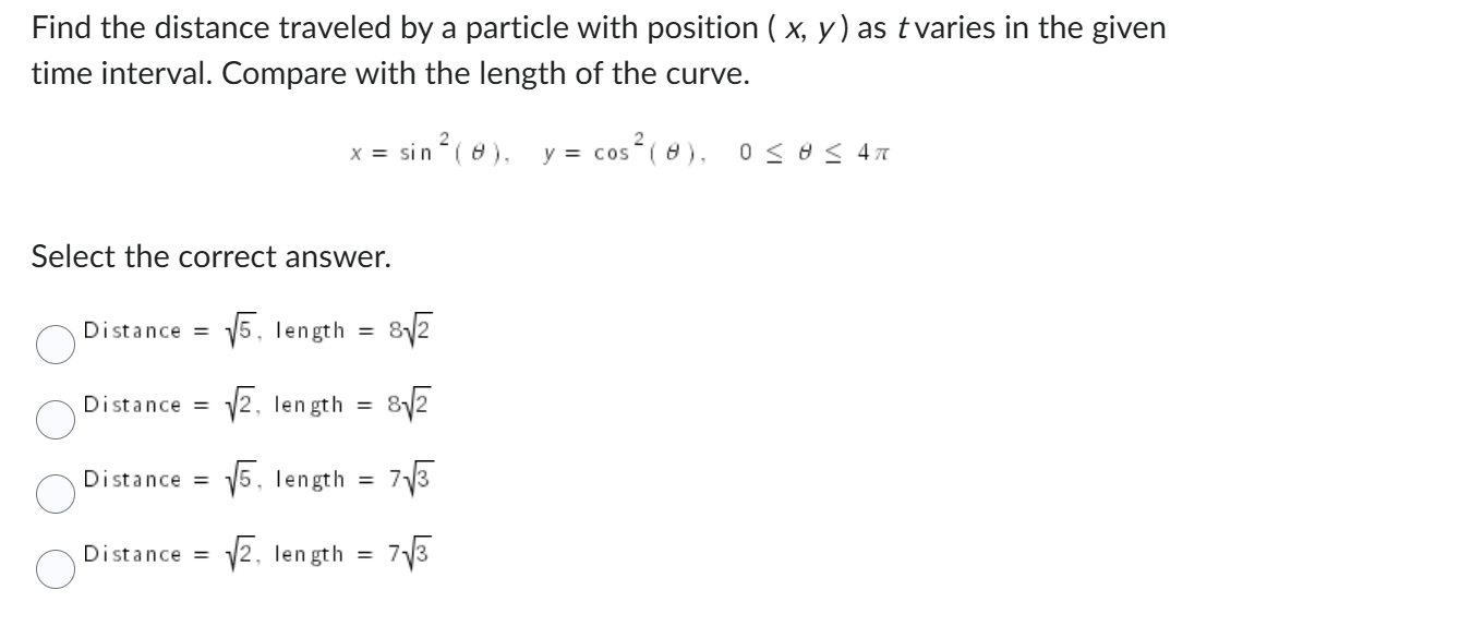 x , y t varies i n the given time interval.