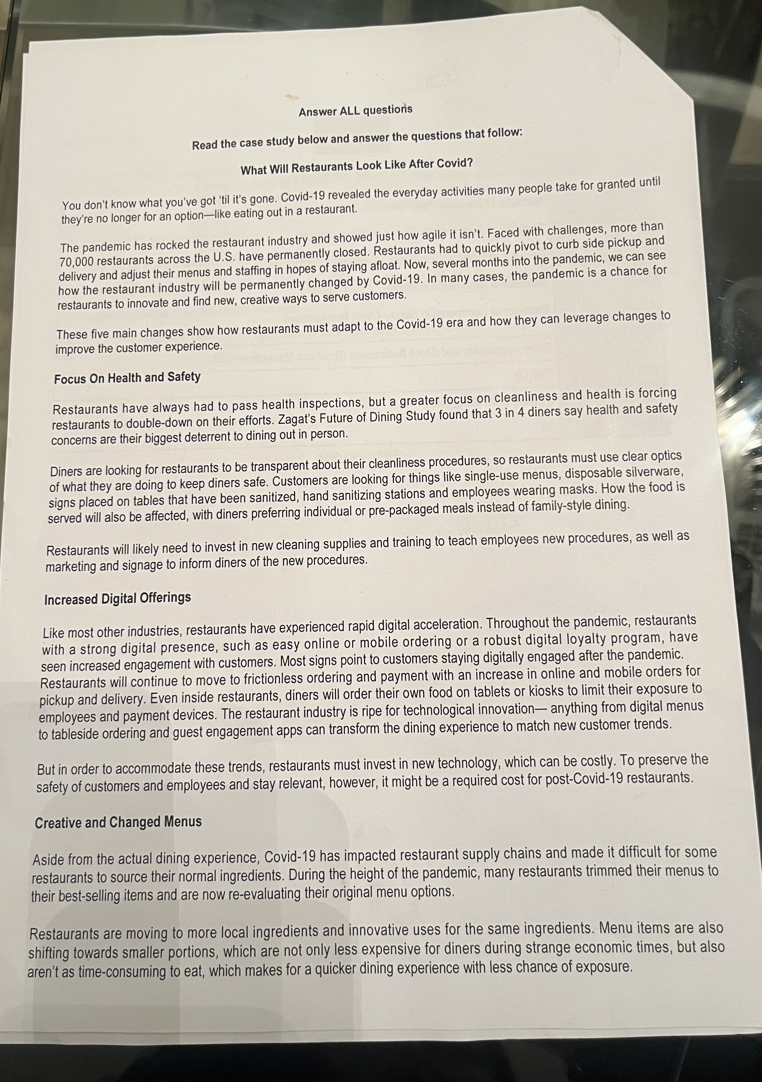 QUESTION ONE [ 3 0 Marks ] 1 . 1 The extract