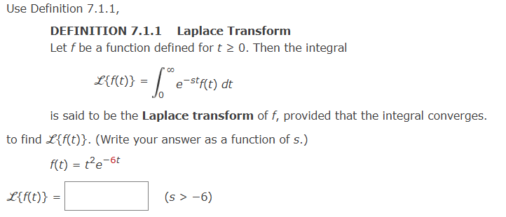 Use Definition 7 . 1 . 1 , DEFINITION 7 . 1 . 1