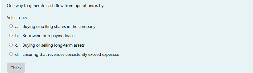 One way to generate cash flow from operations is