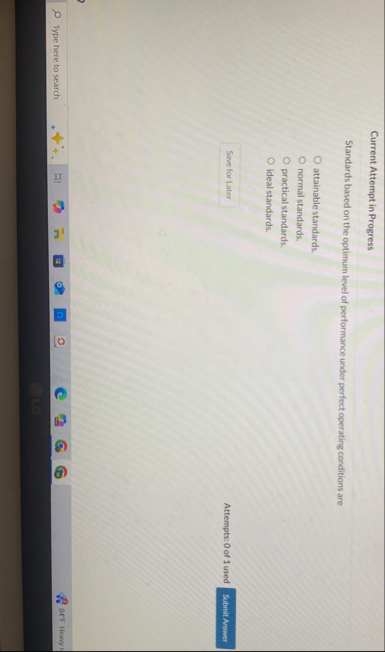 Current Attempt in Progress Standards based on