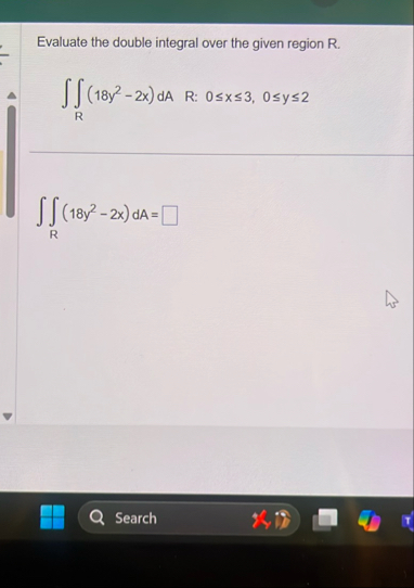 Evaluate the double integral over the given