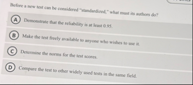 Before a new test can be considered