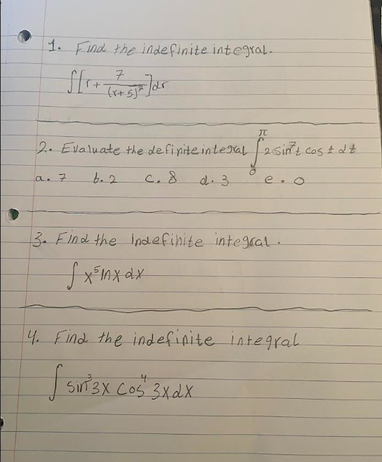 Find the indefinite integral. [ r + 7 ( r + 5 ) 7