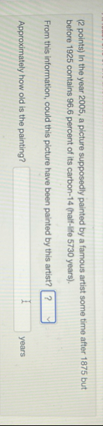 ( 2 points ) In the year 2 0 0 5 , a picture