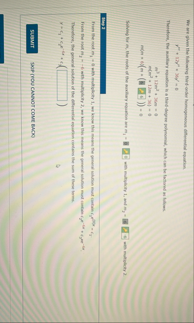 We are given the following third - order