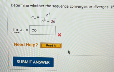 Determine whether the sequence converges or