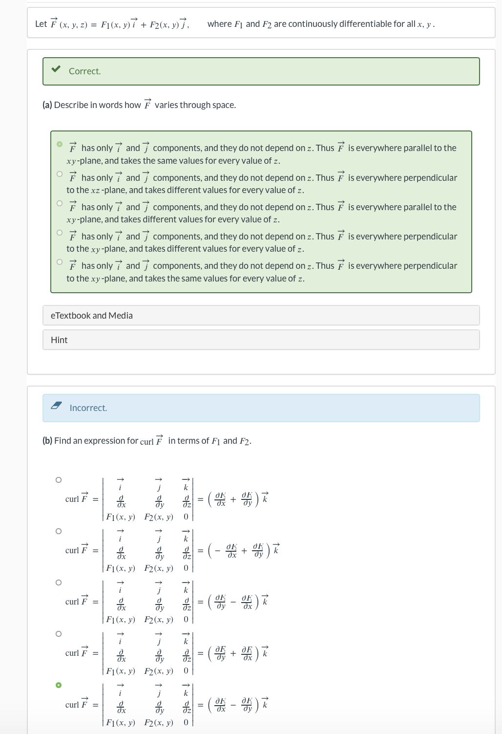 Let F ( x , y , z ) = F i ( x , y ) I + F 2 ( x ,