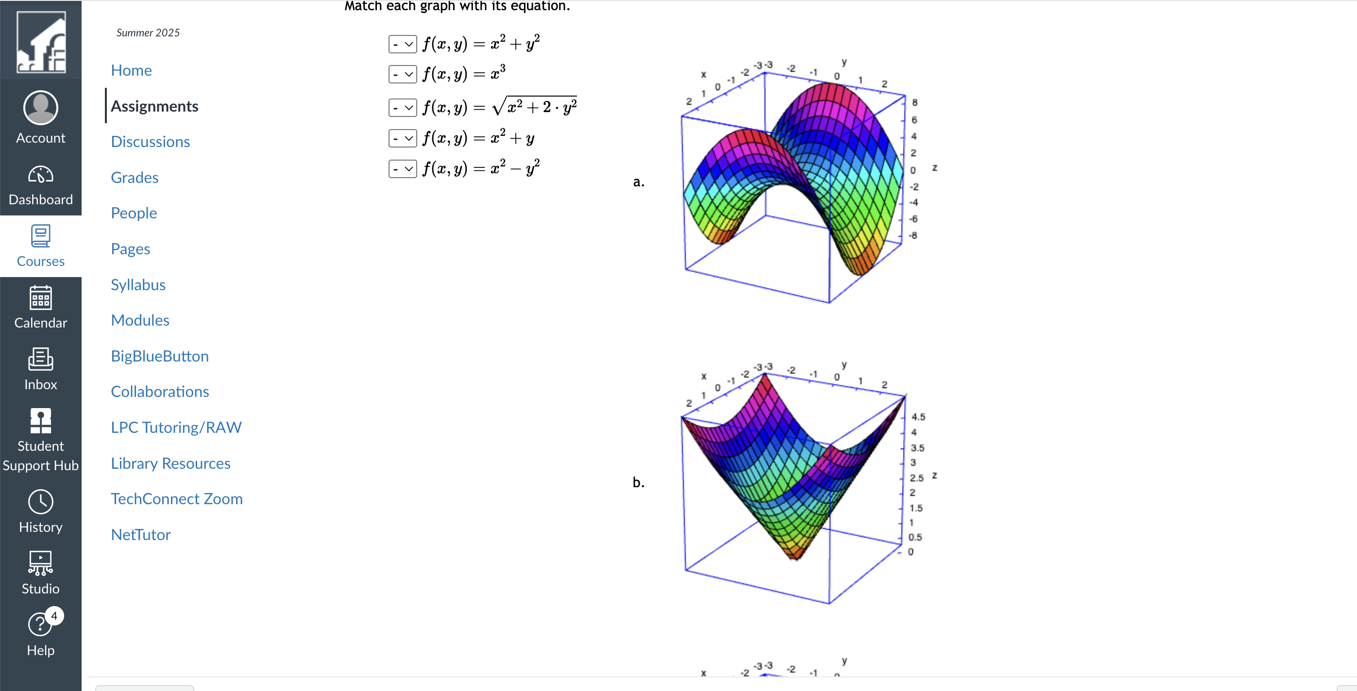 Match each graph with its equation. - vvf ( x , y