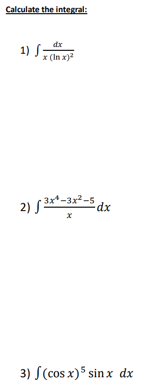 Calculate the integral: d x x ( l n x ) 2 3 x 4 -