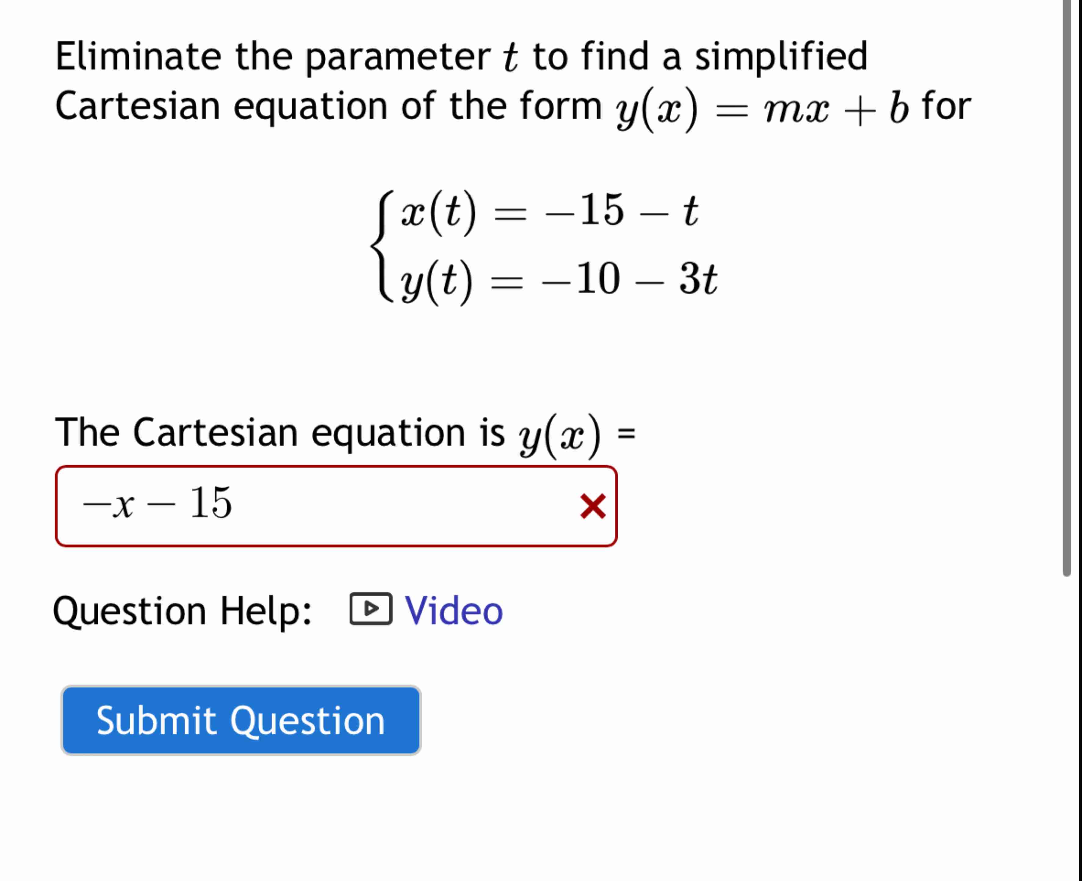 Eliminate the parameter t t o find a simplified