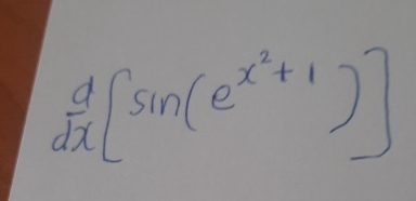 d d x [ s i n ( e x 2 + 1 ) ]