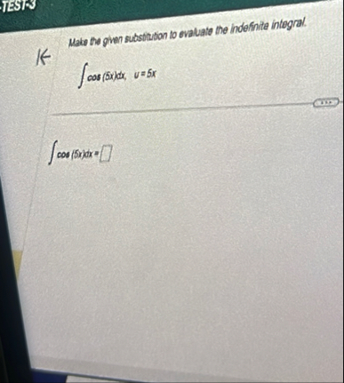 Make the given substition to evaluate the