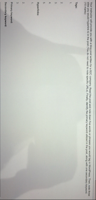 Your instructor will provide you with a blog post