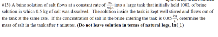 # 1 3 0 L m i n into a large tank that initially
