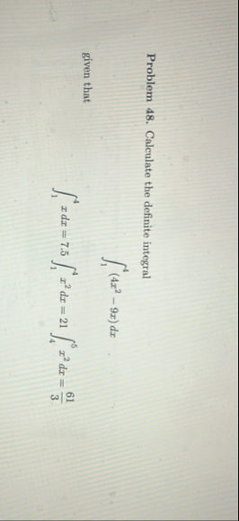 Problem 4 8 . Calculate the definite integral 1 4