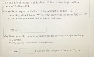 The half - life of iodine - 1 2 3 is about 1 3
