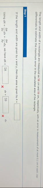 The length and width of a rectangle are measured