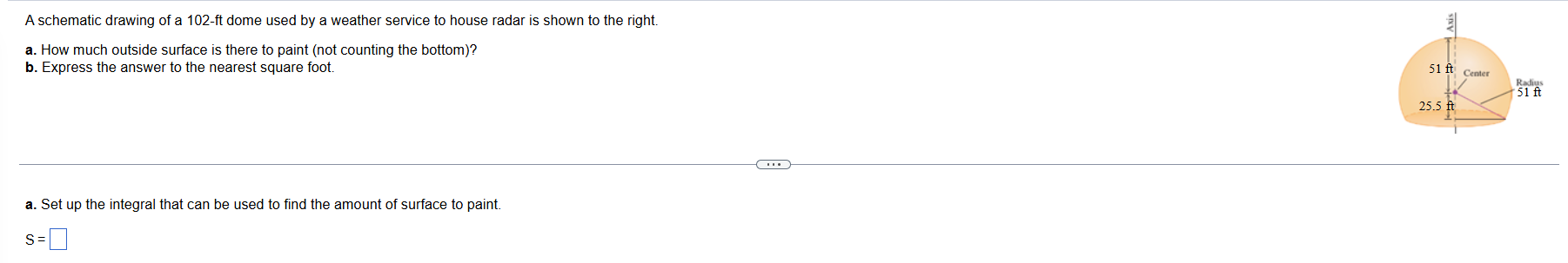A schematic drawing o f a 1 0 2 - f t dome used b