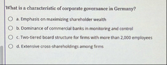 What is a characteristic of corporate governance
