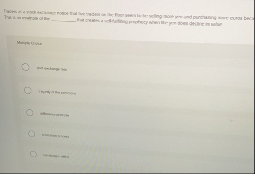 Traders at a stock exchange notice that five