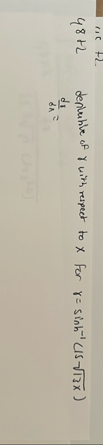 4 8 2 denivative of with respect to x for = s i n
