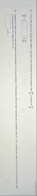 SCadressace. ( a ) If A is the area of a circle