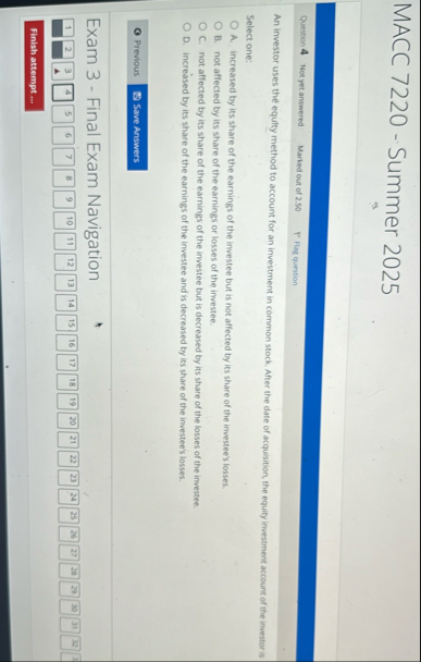 MACC 7 2 2 0 - Summer 2 0 2 5 Question 4 Not yet