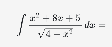 x 2 + 8 x + 5 4 - x 2 2 d x =