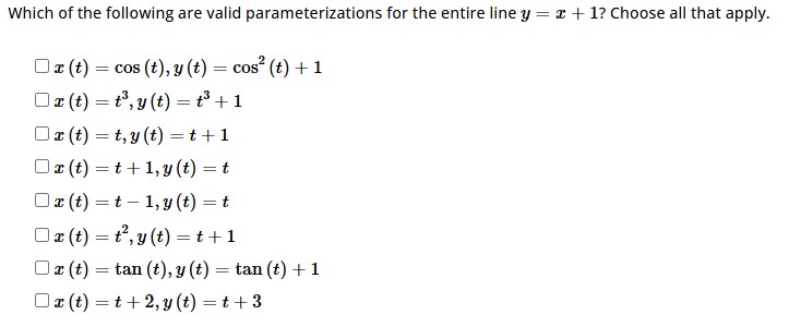 Which o f the following are valid