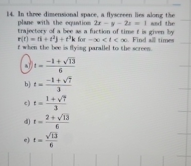 In three dimensional space, a flyscreen lies