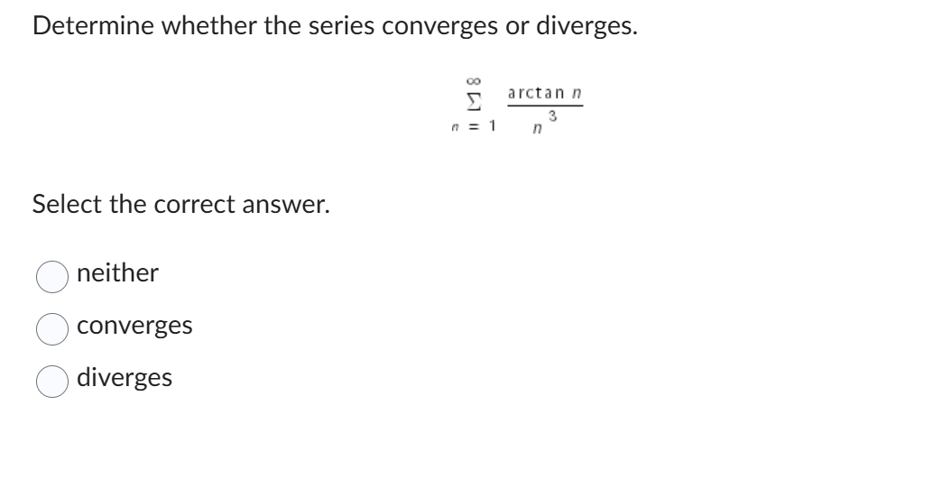 Determine whether the series converges o r