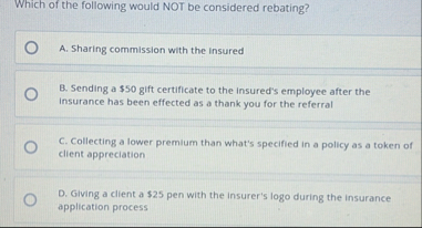 Which of the following would NOT be considered