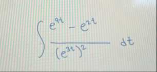 e 9 t - e 2 t ( e 3 t ) 2 d t