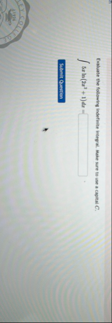 Evaluate the following indefinite integral. Make