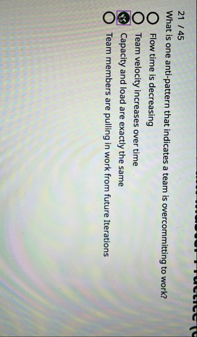 2 1 / 4 5 What is one anti - pattern that